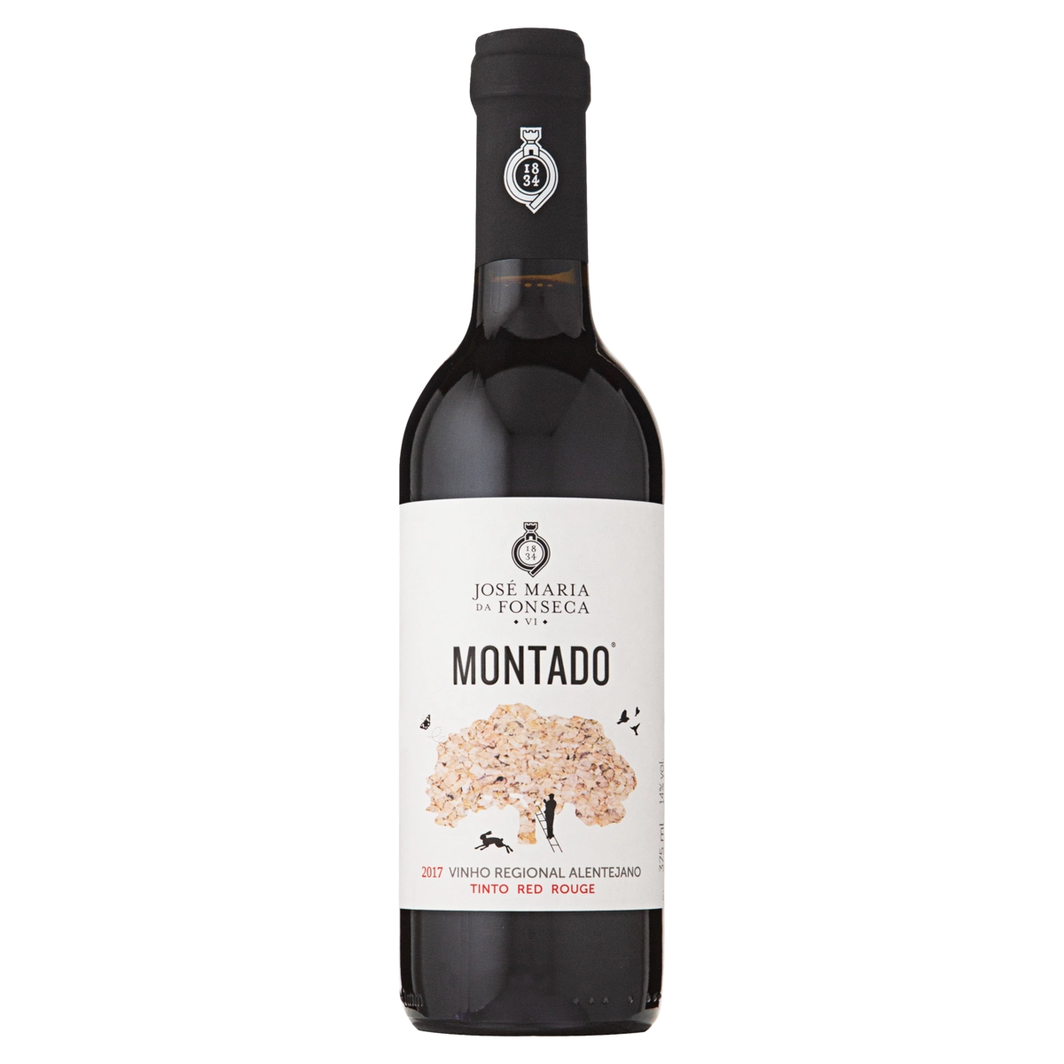 Vinho Português Tinto Montado Aragonez Trincadeira Alicante Bouschet Syrah Alentejano Garrafa 375ml