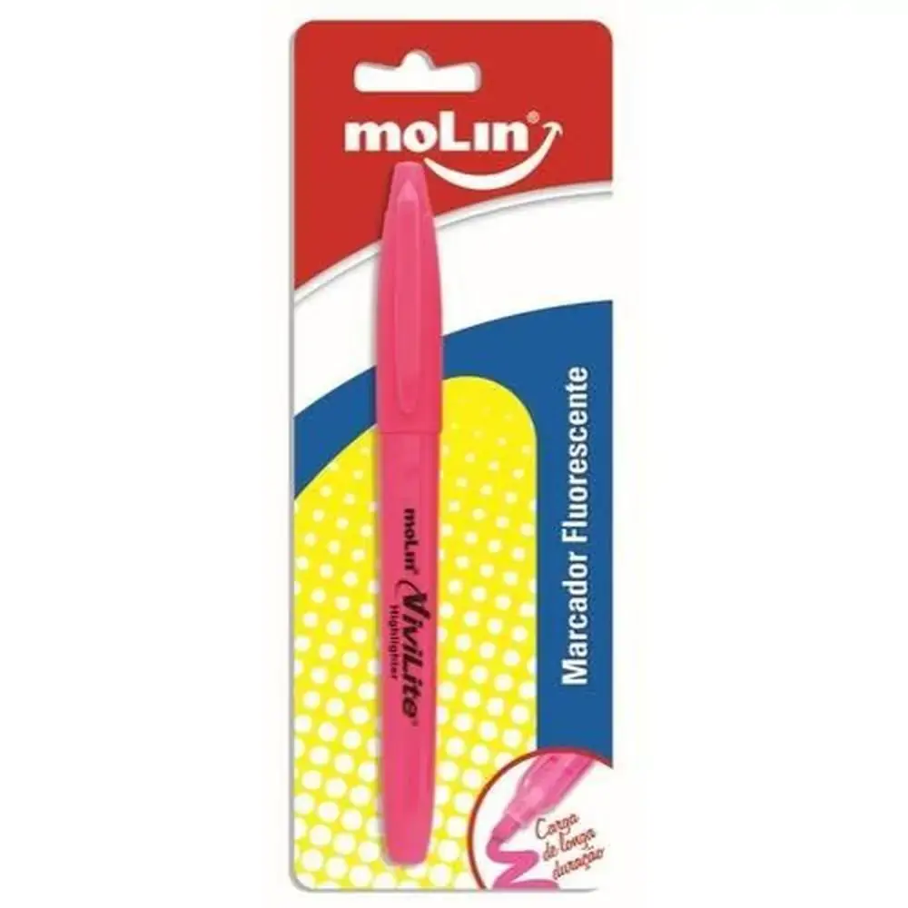 Marcador Texto Molin Fluorescente Rosa C/1