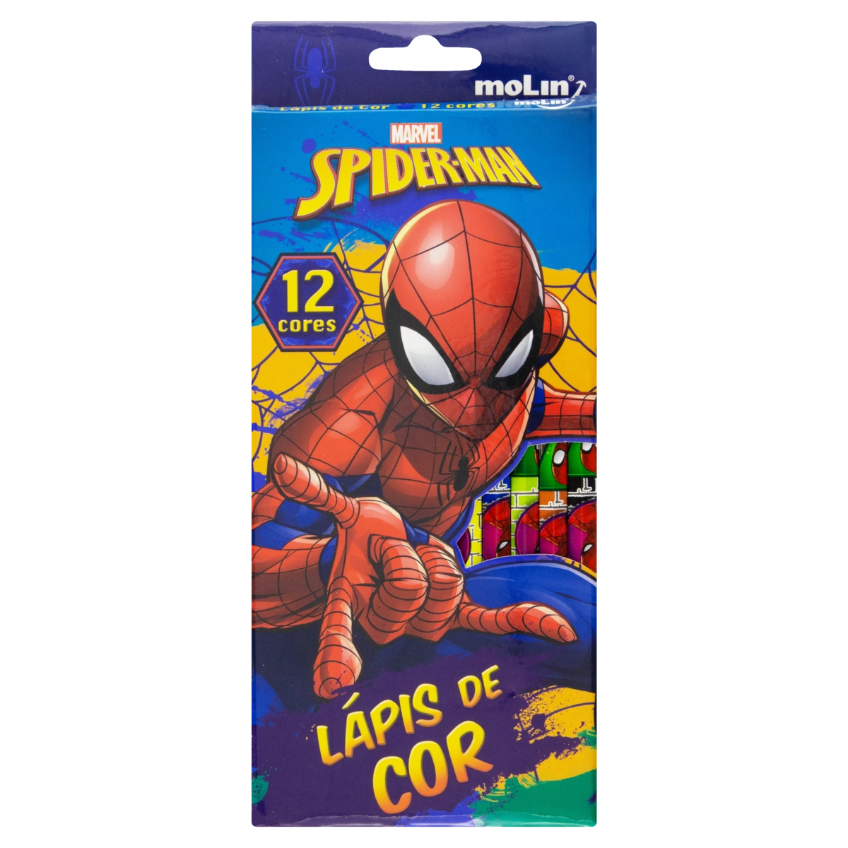 Lápis De Cor Spider Man Molin 12 Unidades