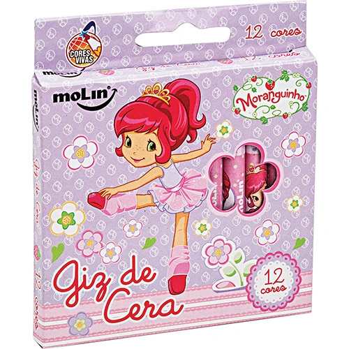 Giz De Cera Fino Moranguinho 12 Cores Molin