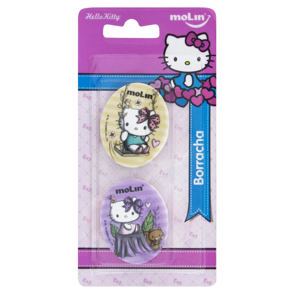 Borracha Hello Kitty Molin 2 Unidades