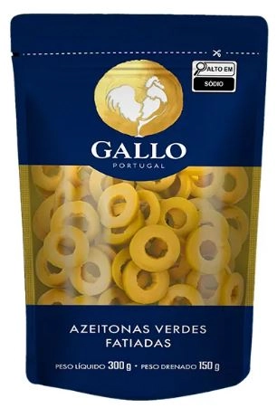 Azeitona Verde Em Conserva Fatiada Gallo Sachê 150g