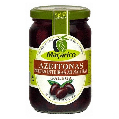 Macarico Portuguese Natural Whole Black Ripe Olives 210 Grams