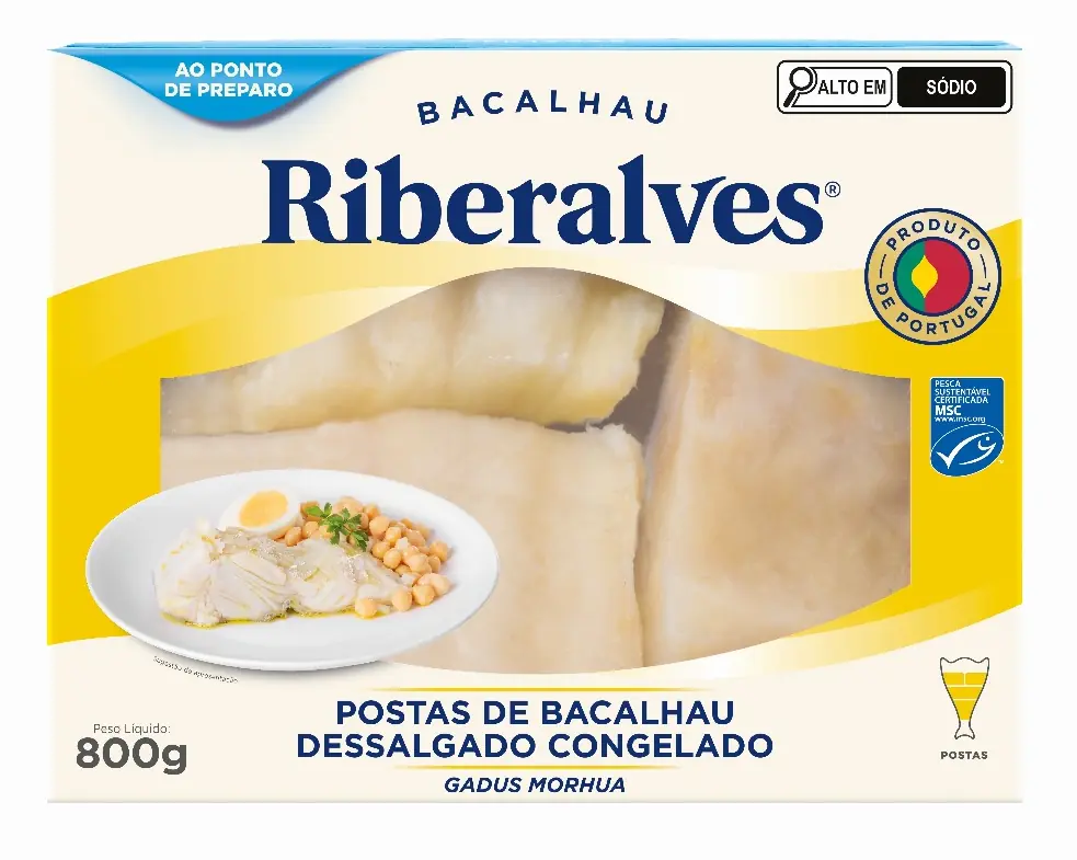 Posta De Bacalhau Dessalgado Congelado Riberalves 800g