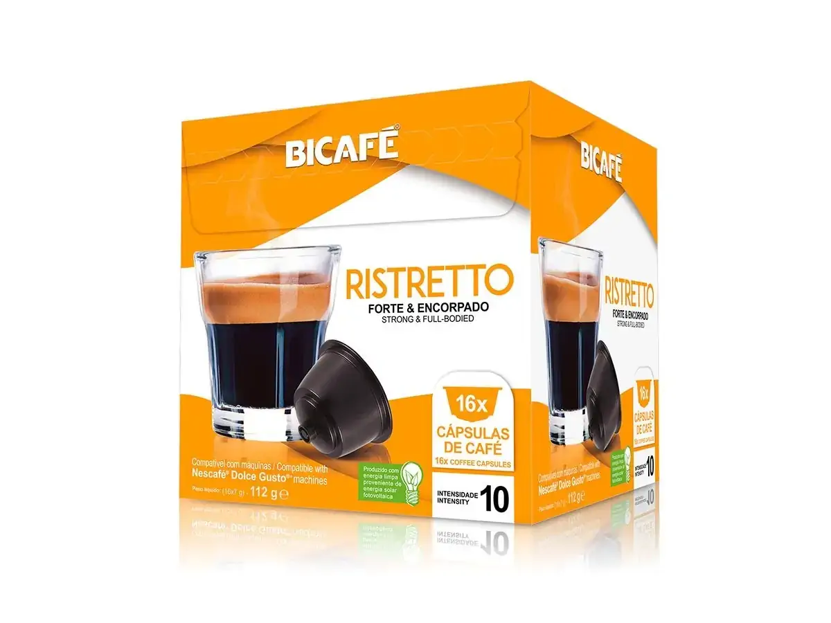 16 Cápsulas Café Ristretto Bicafé Forte e Encorpado Para Máquina Dolce Gusto*