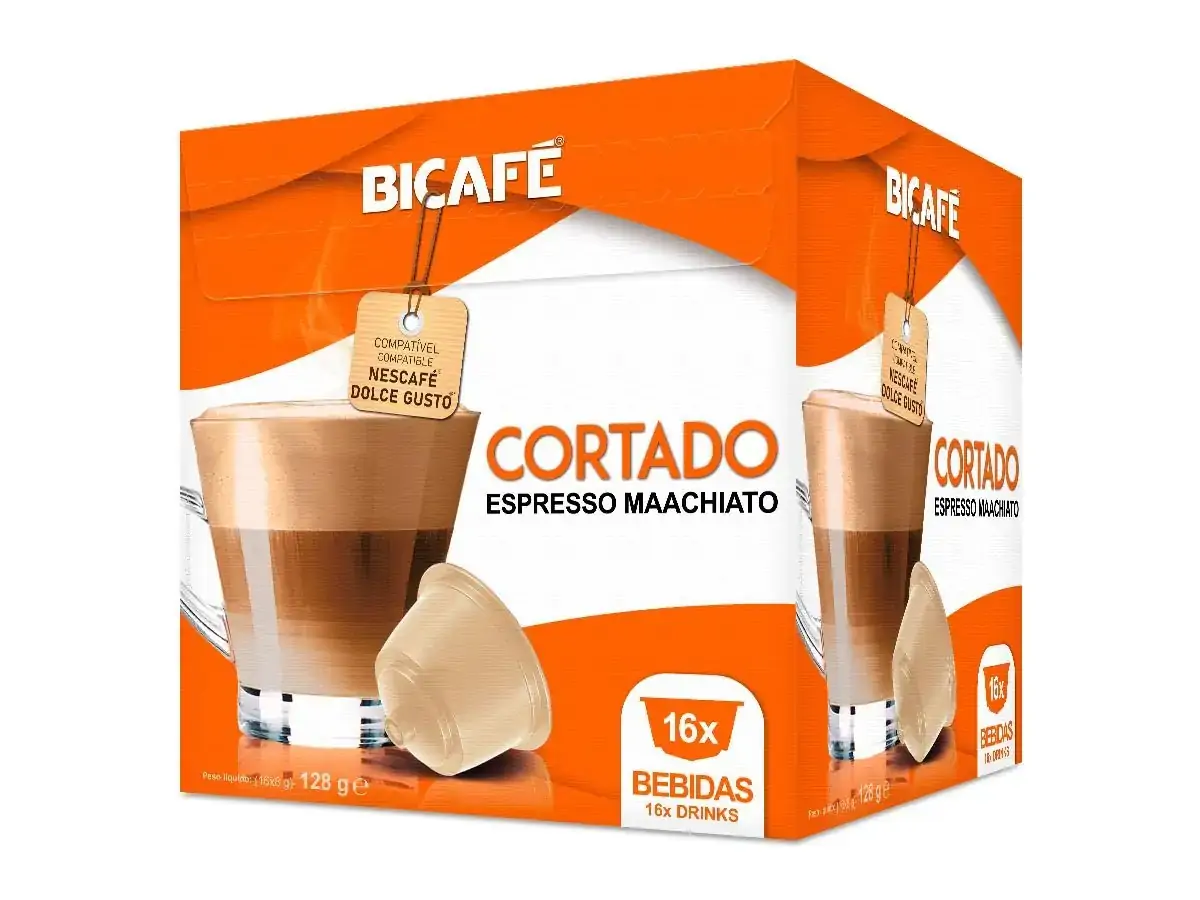 16 Cápsulas Cortado Bicafé Denso e Encorpado Para Máquina Dolce Gusto*
