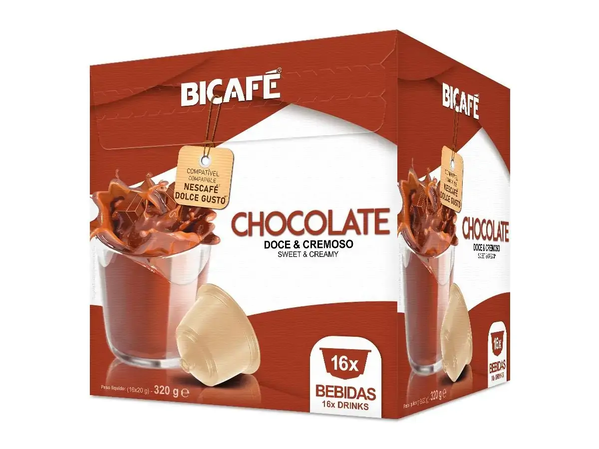 16 Cápsulas Chocolate Bicafé Doce e Cremoso Para Máquina Dolce Gusto*