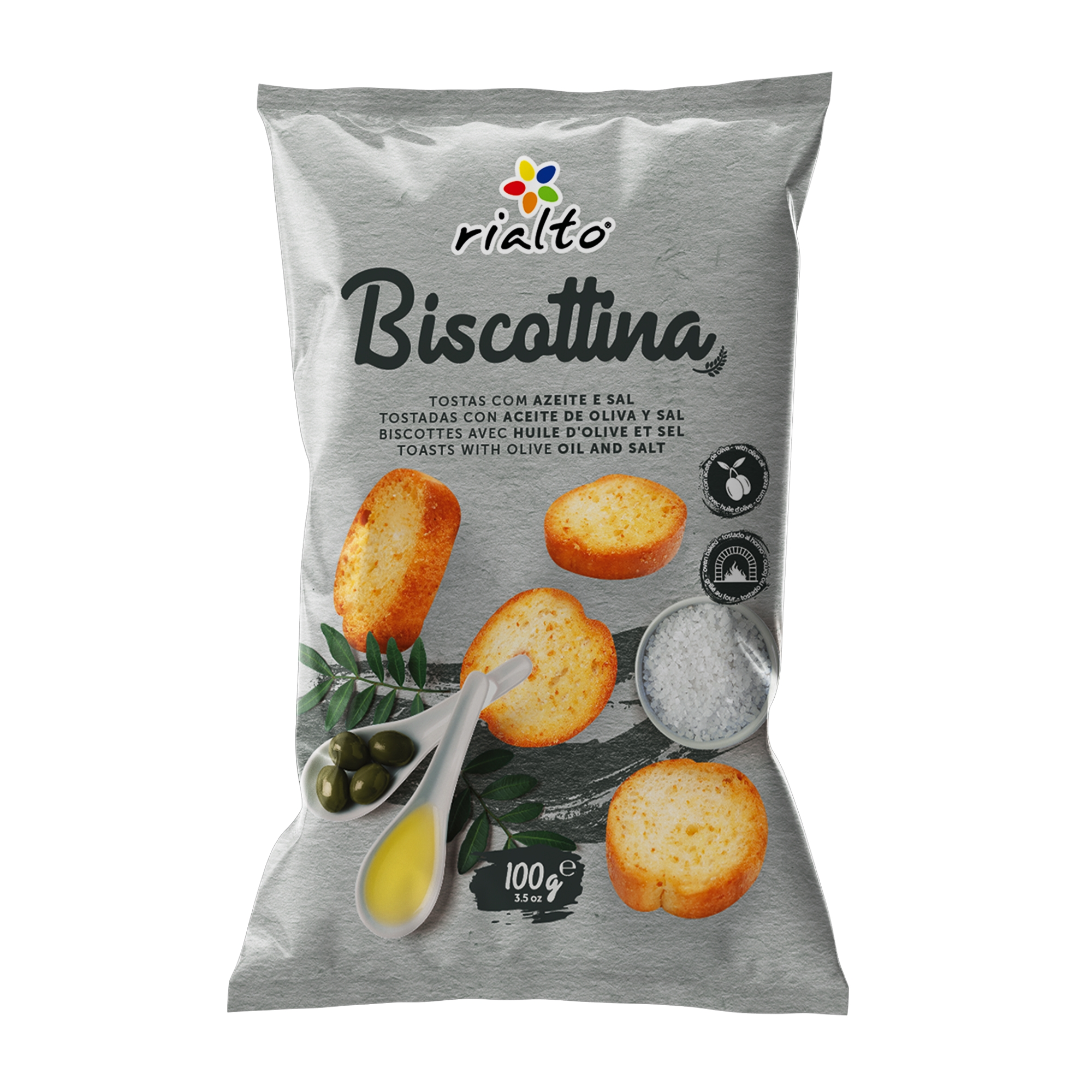 Tostas Redondas Com Azeite E Sal Biscottina