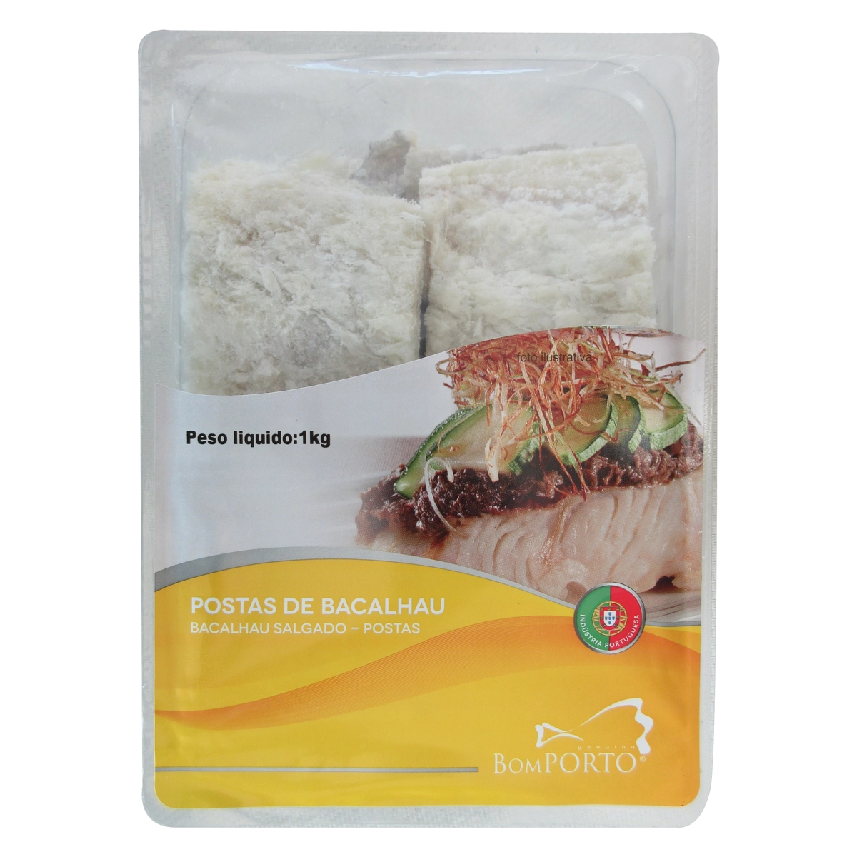 Posta De Bacalhau Resfriado Salgado Bom Porto Bandeja 1kg