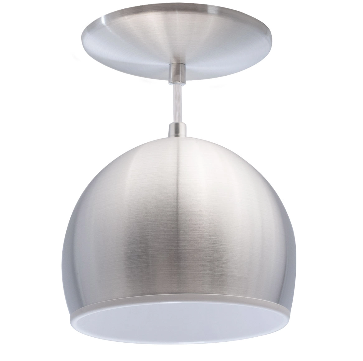 Pendente BOLA em alumínio várias cores para lâmpada G9 - escovado com  interior branco st3028