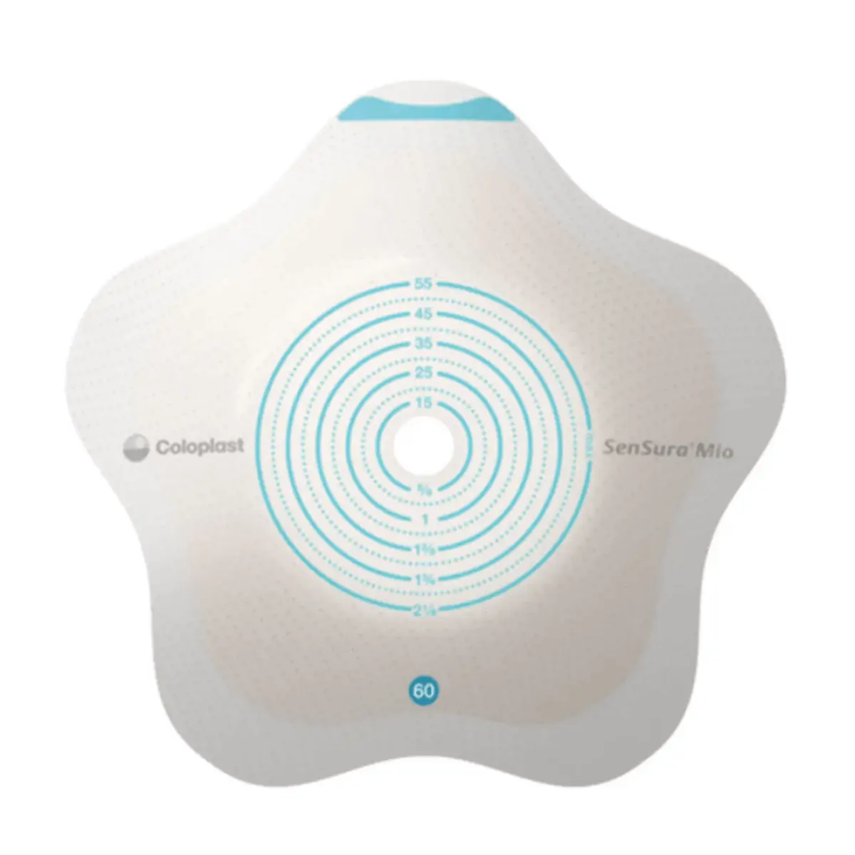 Base Adesiva Sensura MIO Concave 60mm Rec 10-55mm - 5un - Coloplast 18520