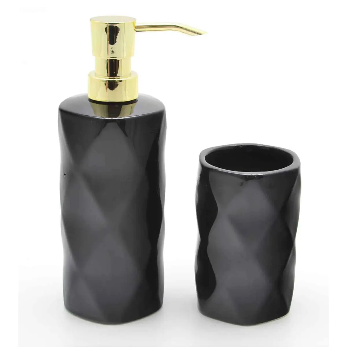 Kit Banheiro Lavabo Pia Decorado Moderno Organizador 2 Peças Preto10568