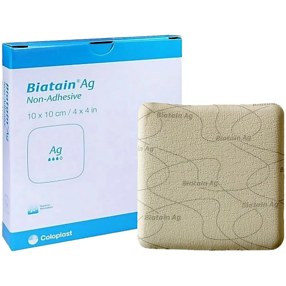 Biatain Ag Coloplast - Curativo De Espuma Com Prata Não Adesivo - 10X10Cm - 39622