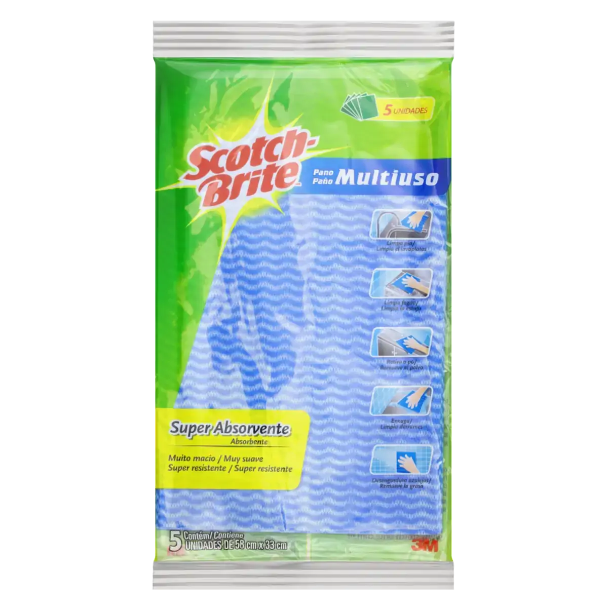 Pano Multiuso Azul Scotch Brite 5 Unidades