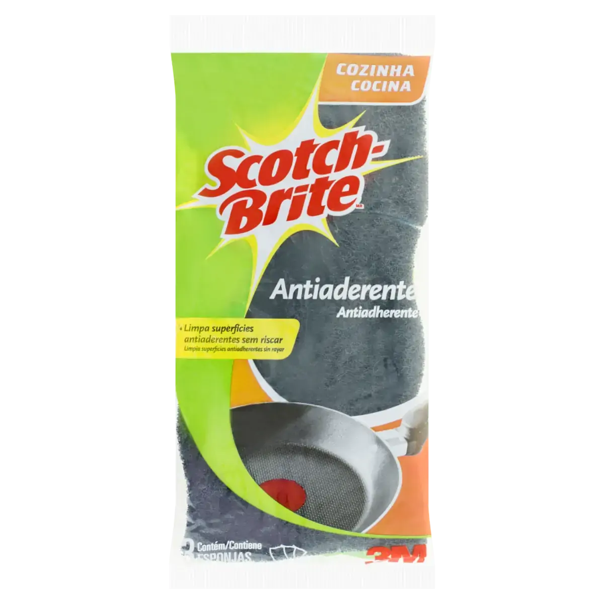 Esponja Azul Cozinha Antiaderente Scotch Brite 3 Unidades