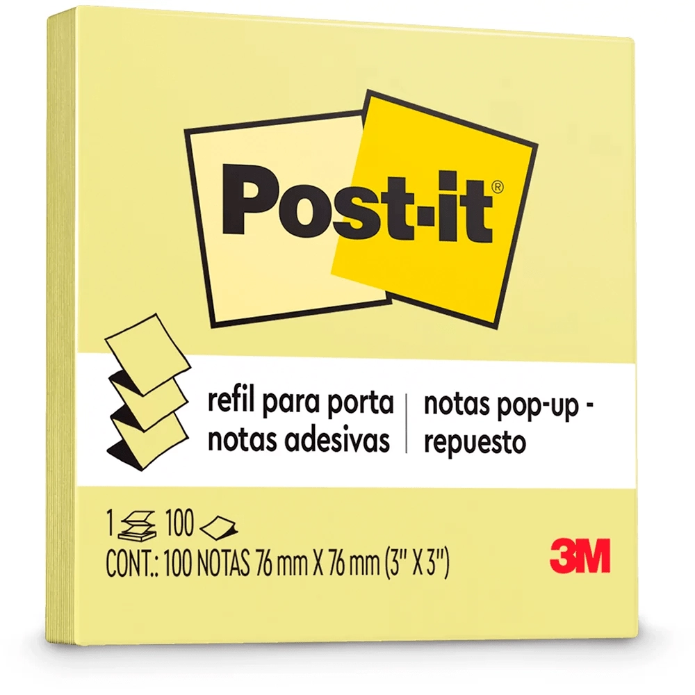 Refil Post It Pop Up Amarelo 100 Folhas 3m