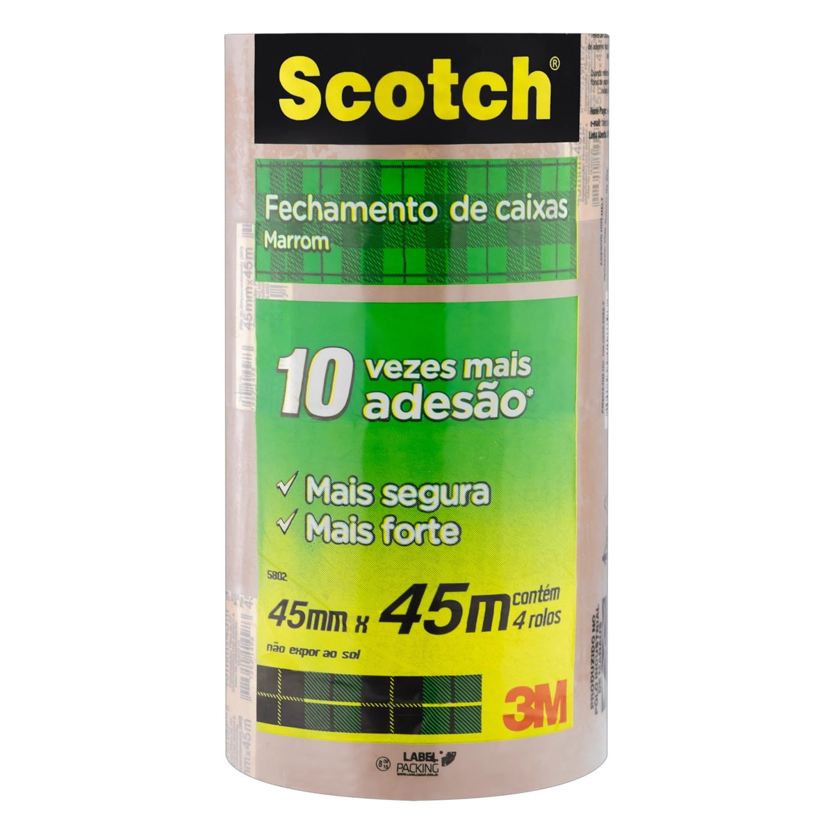 Fita Empacotamento Marrom Scotch 45mm X 45m 4 Unidades