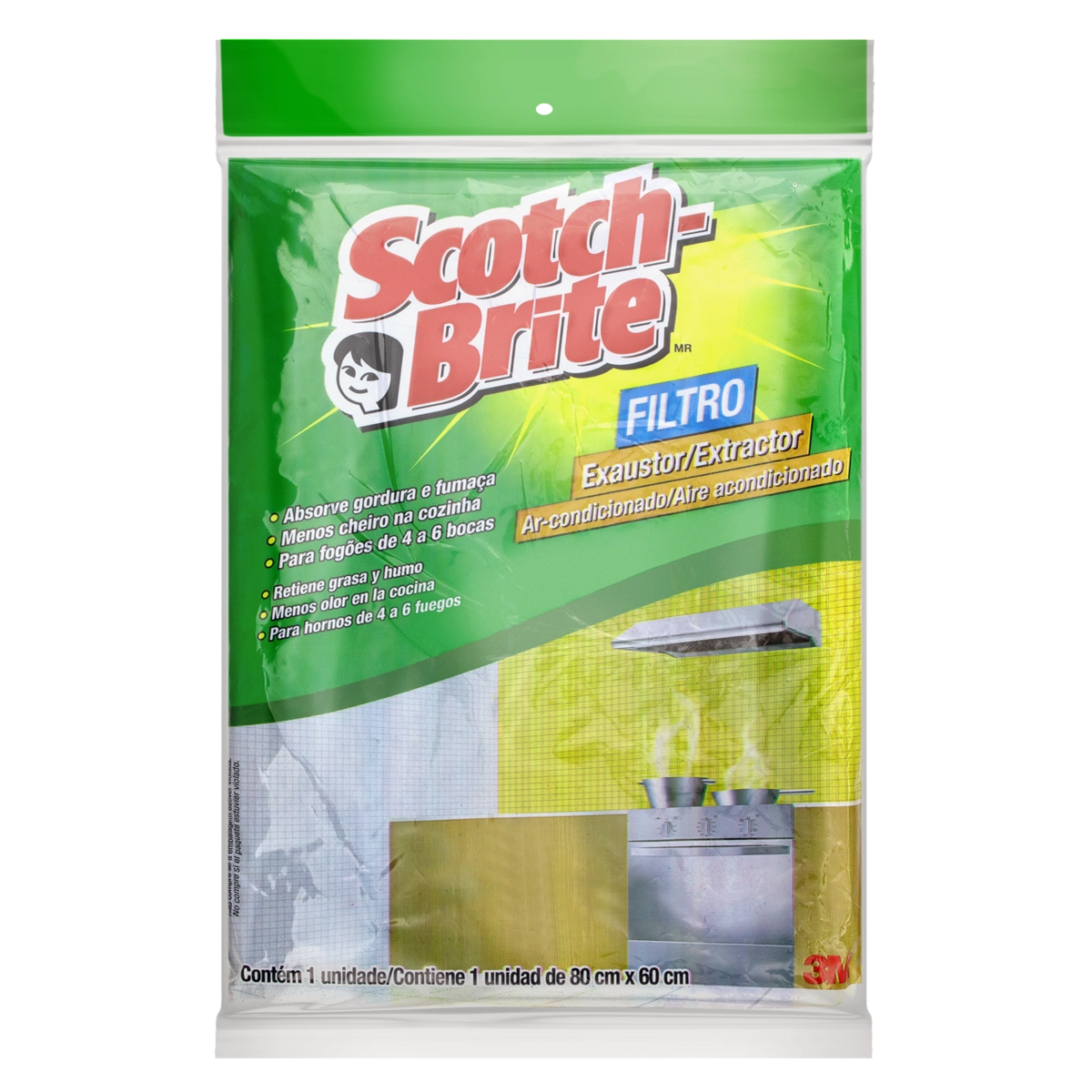 Filtro Para Exaustores De Ar Scotch Brite 80cm X 60cm