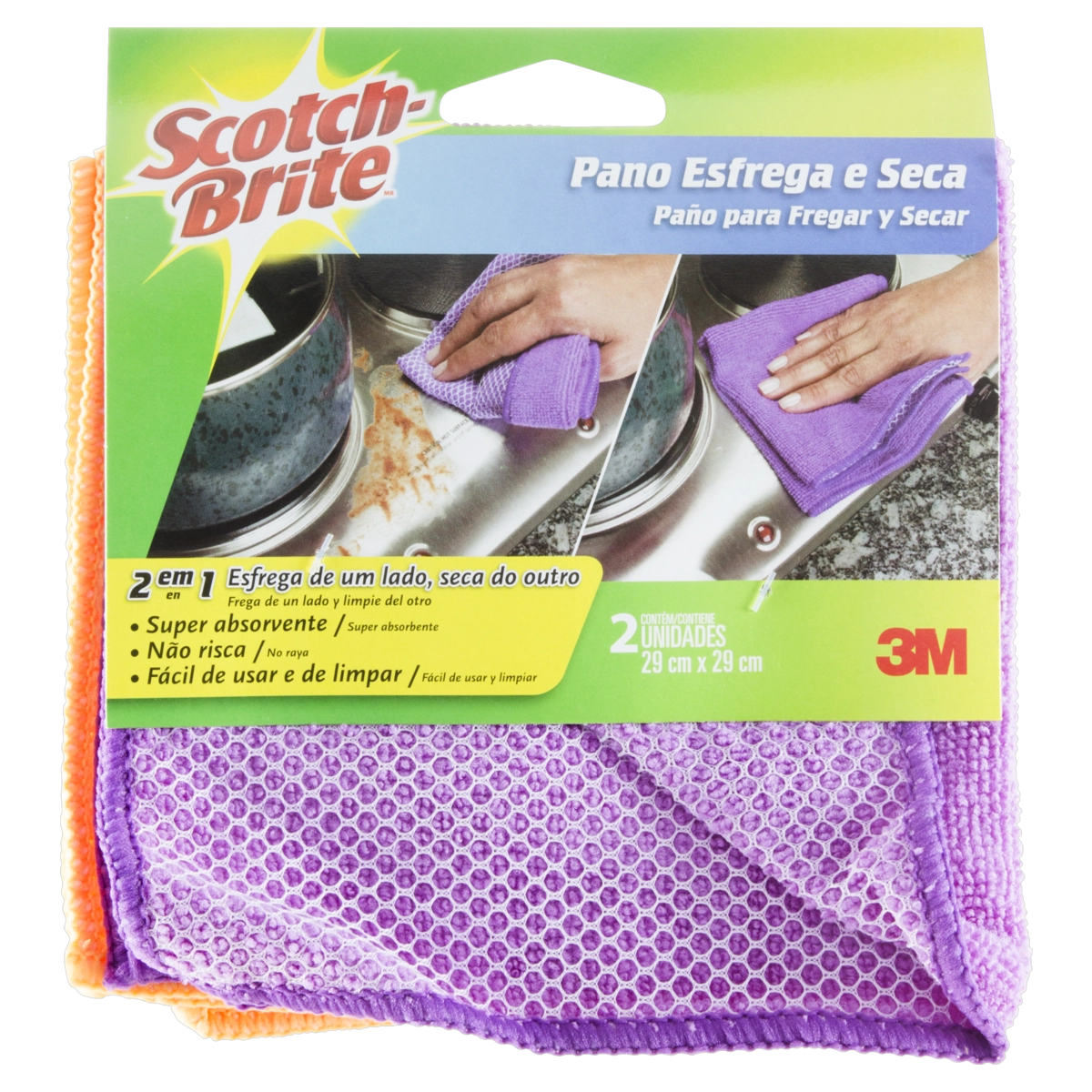 Pano Multiuso Esfrega E Seca Scotch Brite 2 Unidades