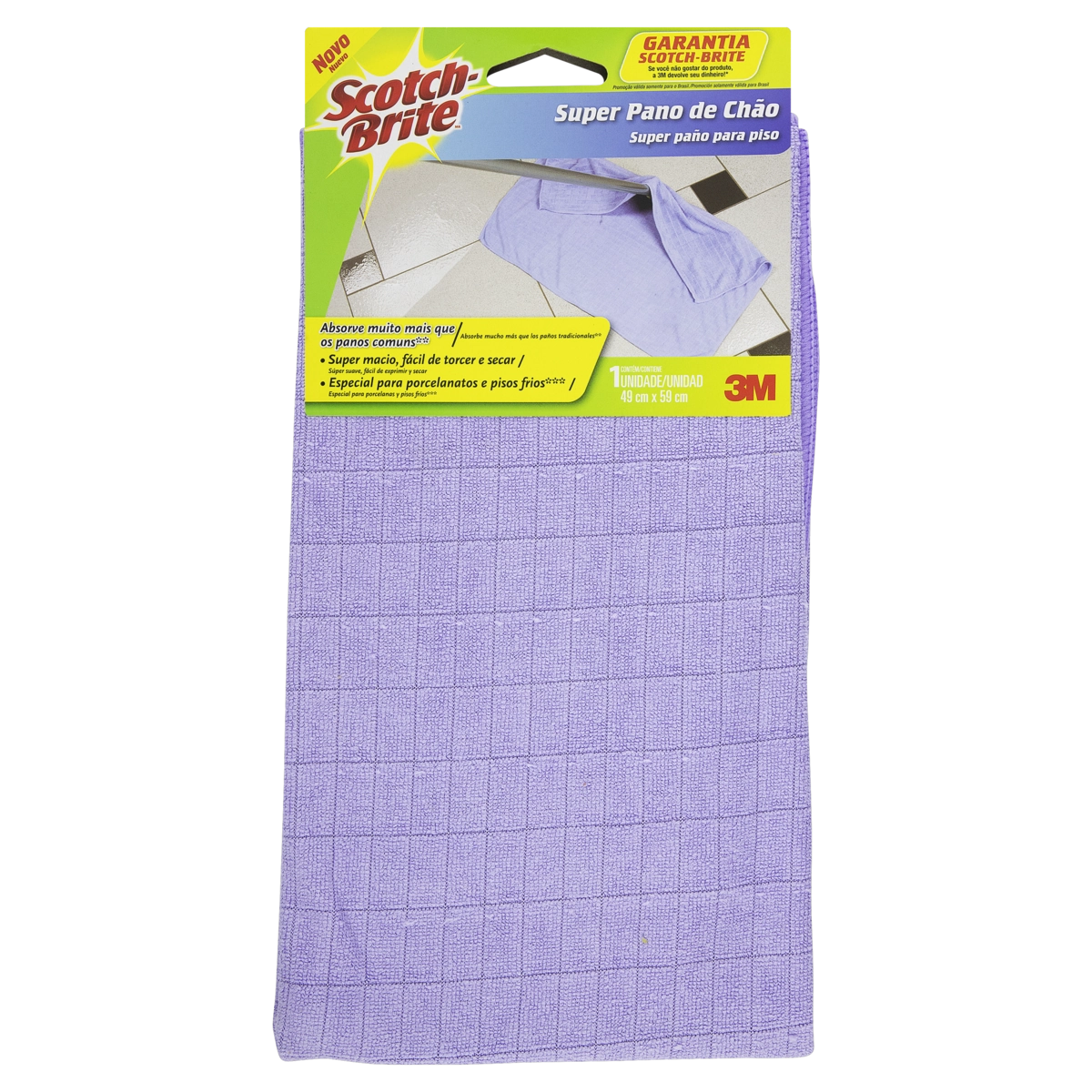 Super Pano De Chão Roxo Scotch Brite 49cm X 59cm