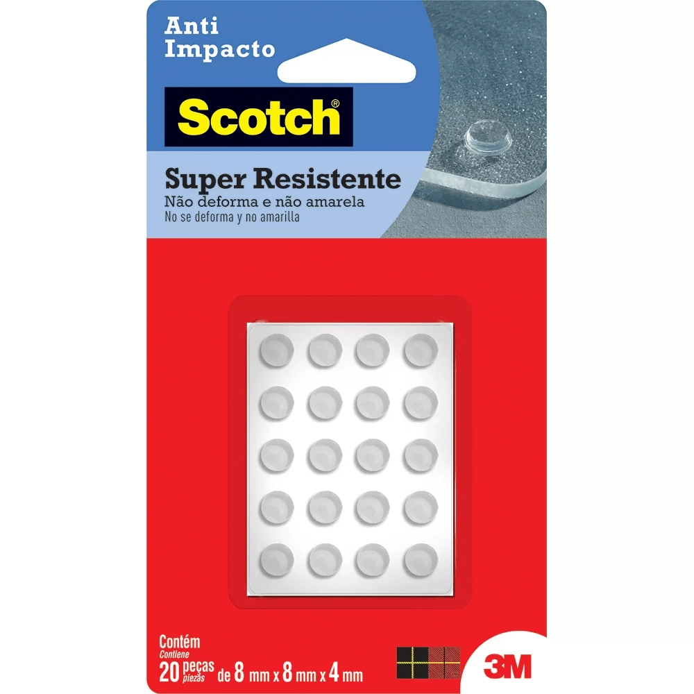 Protetor Anti Impacto Redondo Scotch P 8mm X 8mm X 4mm 20 Unidades