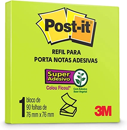 Refil Pop Up Verde Neon 76x76mm 90f