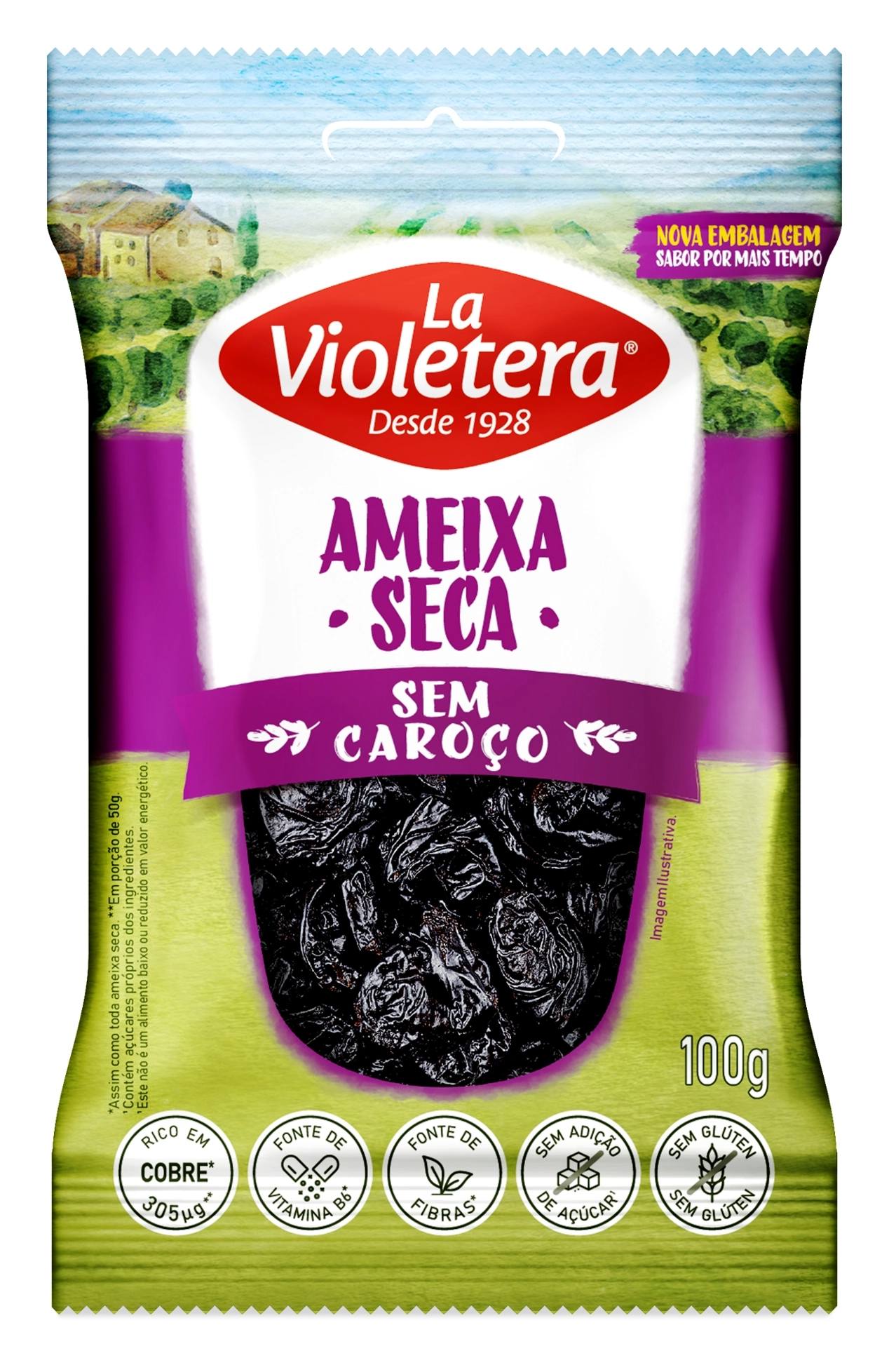 Ameixa Seca Sem Caroço La Violetera Pacote 100g