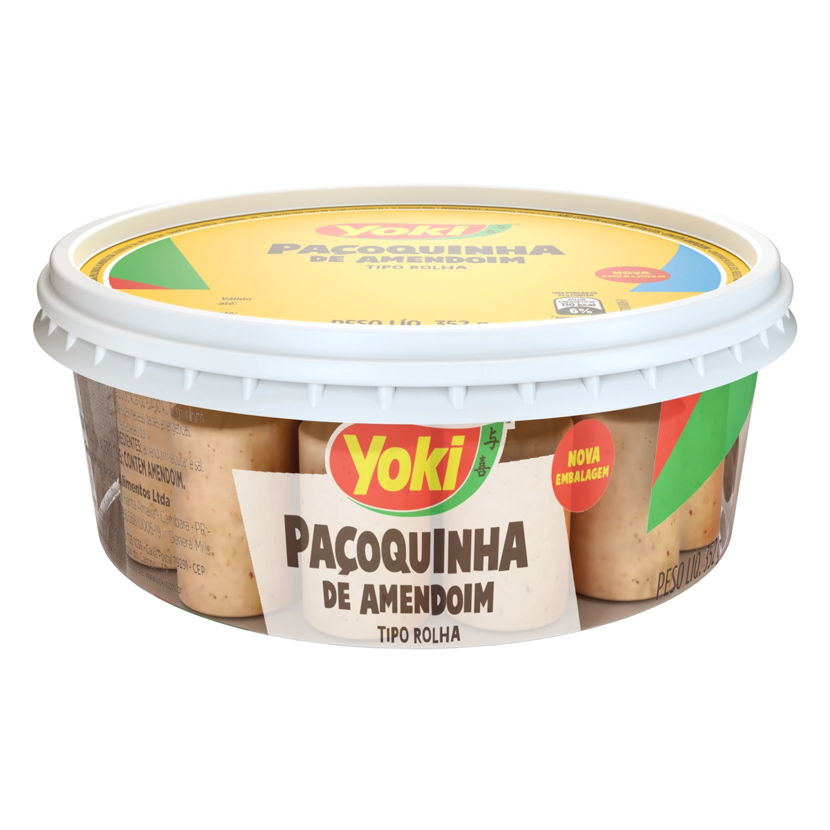 Paçoquinha Rolha Yoki Pote 352g