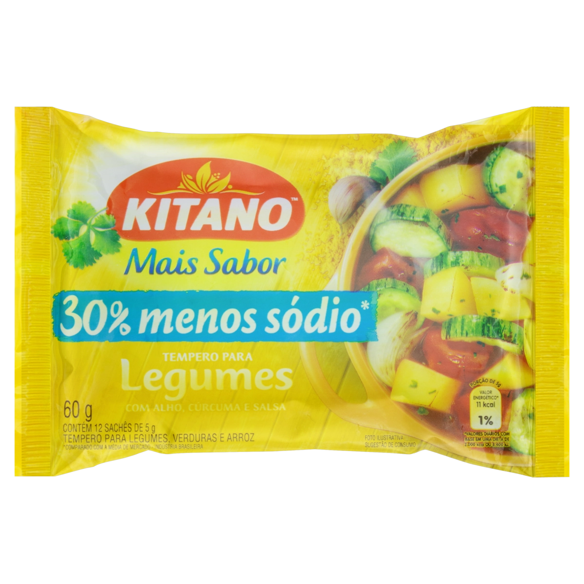 Tempero Pó Para Legumes Kitano Pacote 60g 12 Unidades