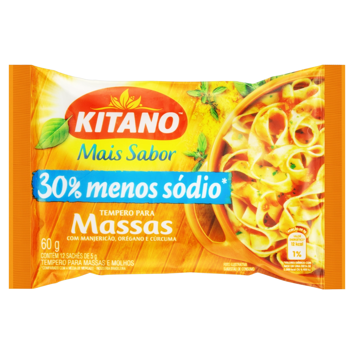 Tempero Pó Para Massas Kitano Mais Sabor Pacote 60g 12 Unidades
