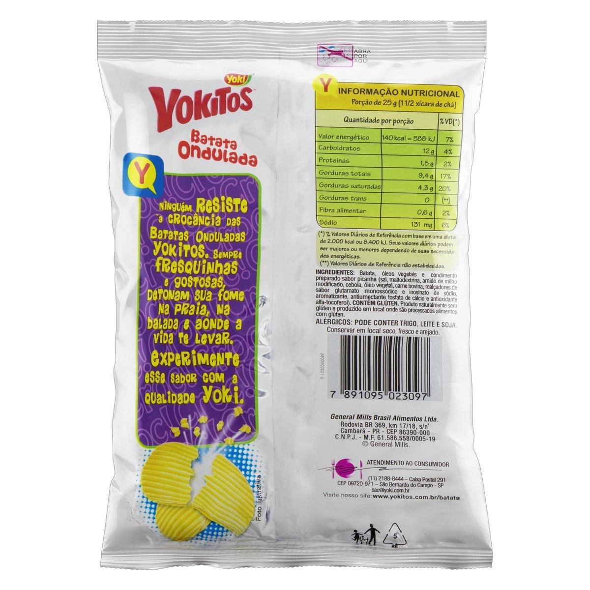 Batata Frita Ondulada Churrasco Yoki Yokitos Pacote 45g