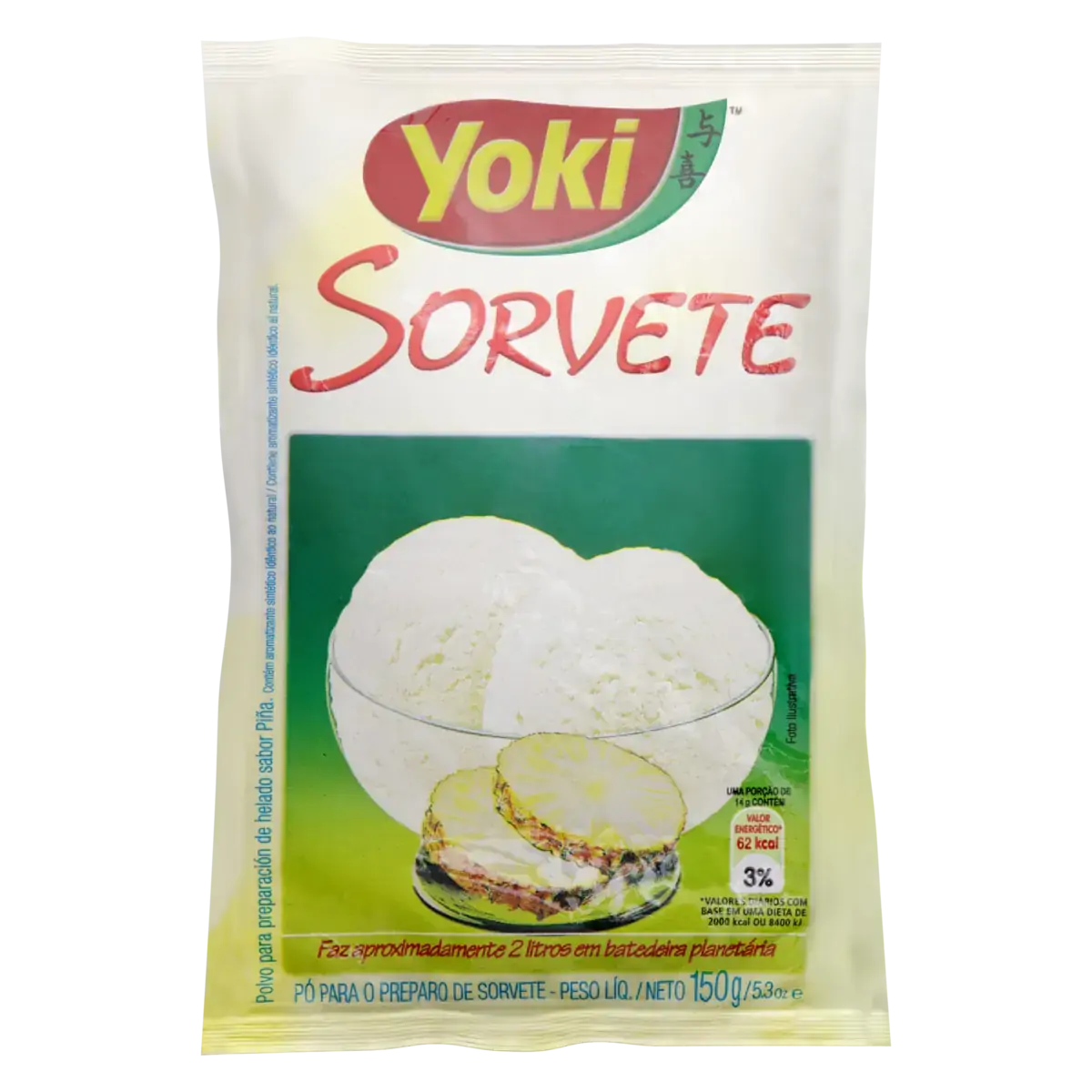 Pó Para Sorvete Abacaxi Yoki Pacote 150g