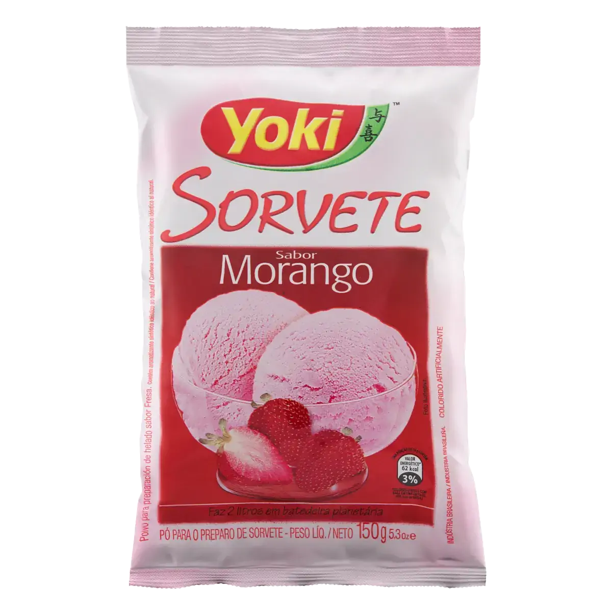 Pó Para Sorvete Morango Yoki Pacote 150g
