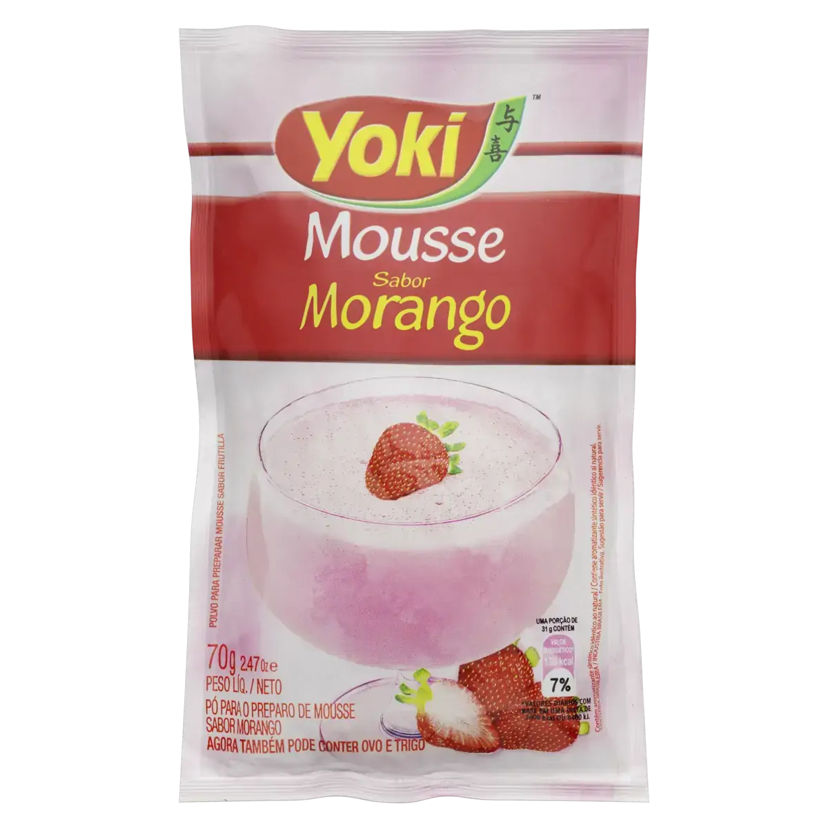 Mistura Pó Para Mousse Morango Yoki Pacote 70g