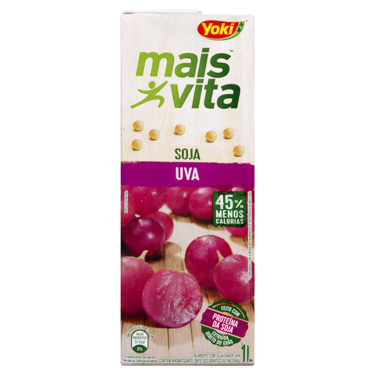 Bebida à Base De Soja Uva Yoki Mais Vita Caixa 1l