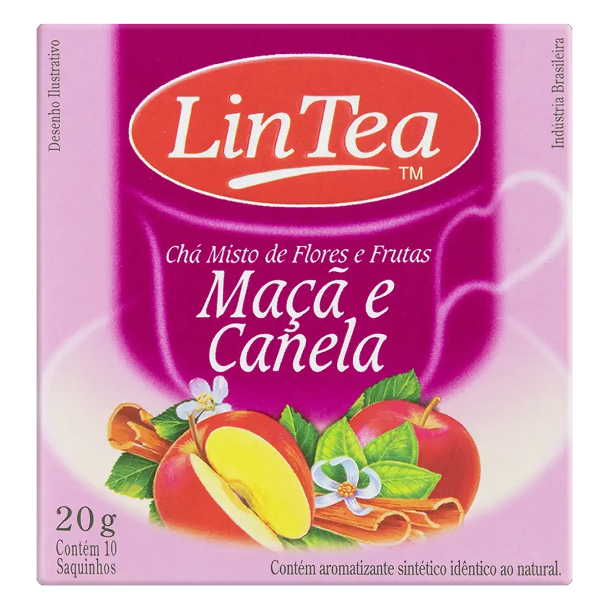 Chá Maçã E Canela Lin Tea Caixa 20g 10 Unidades