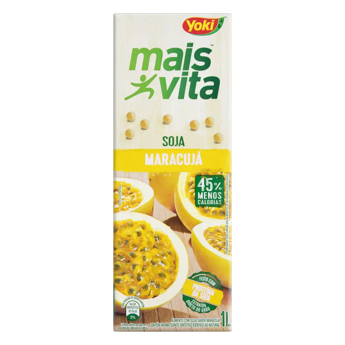 Bebida à Base De Soja Maracujá Yoki Mais Vita Caixa 1l