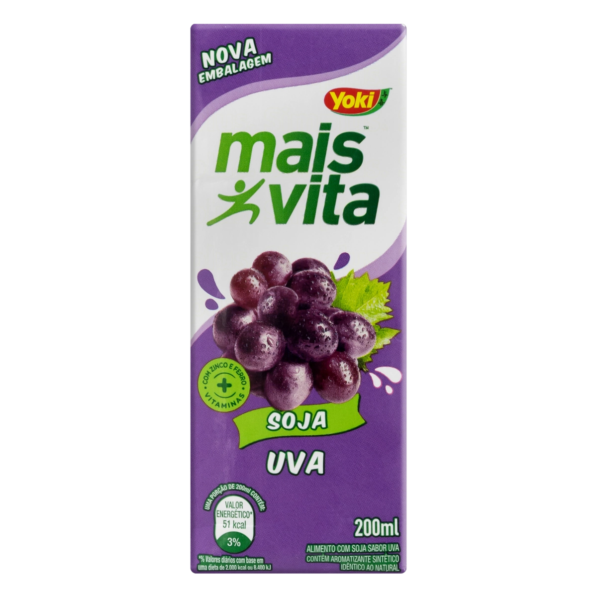 Bebida à Base De Soja Uva Yoki Mais Vita Caixa 200ml