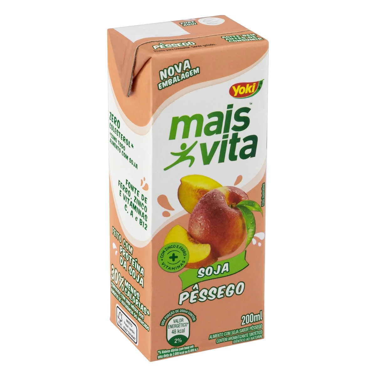 Bebida à Base De Soja Pêssego Yoki Mais Vita Caixa 200ml