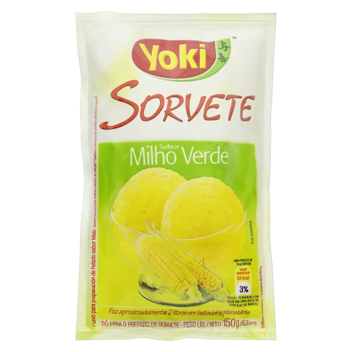 Pó Para Sorvete Milho Verde Yoki Pacote 150g