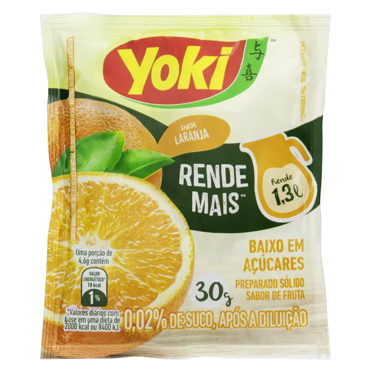 Refresco Em Pó Laranja Yoki Pacote 30g