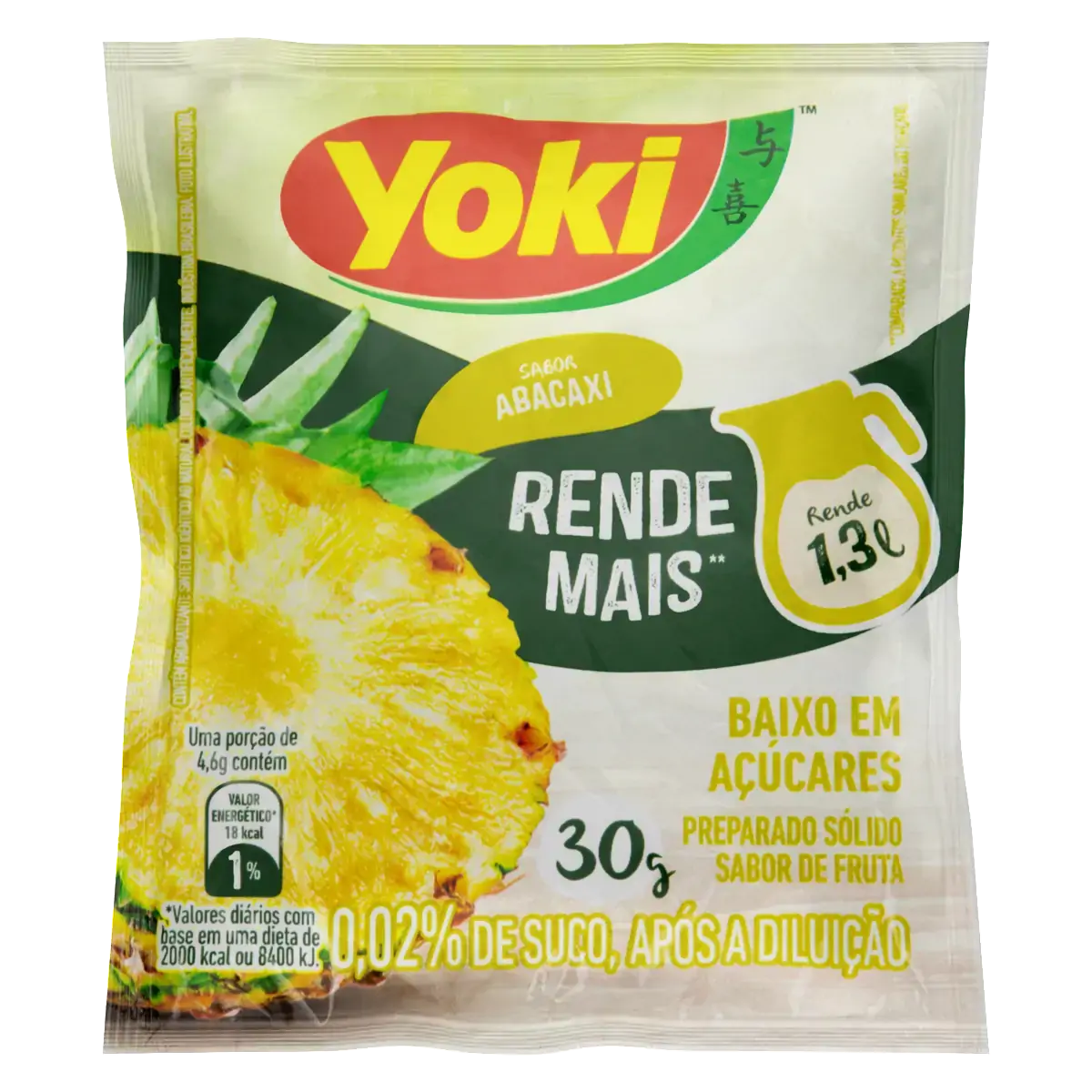 Refresco Em Pó Abacaxi Yoki Pacote 30g