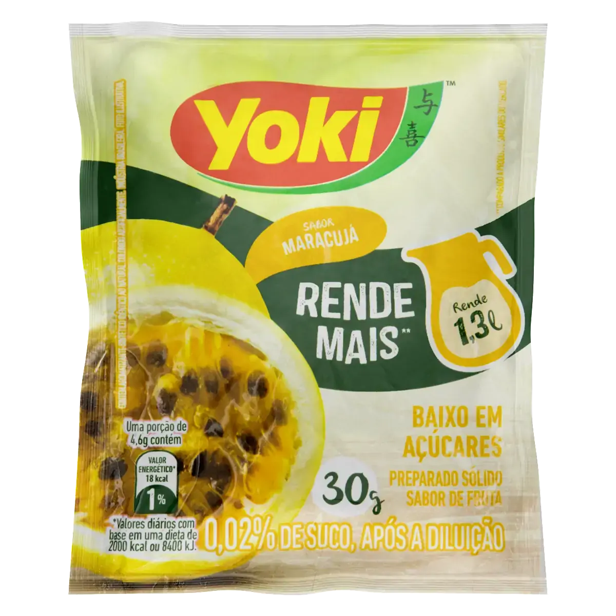Refresco Em Pó Maracujá Yoki Pacote 30g