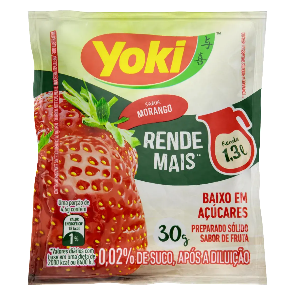 Refresco Em Pó Morango Yoki Pacote 30g