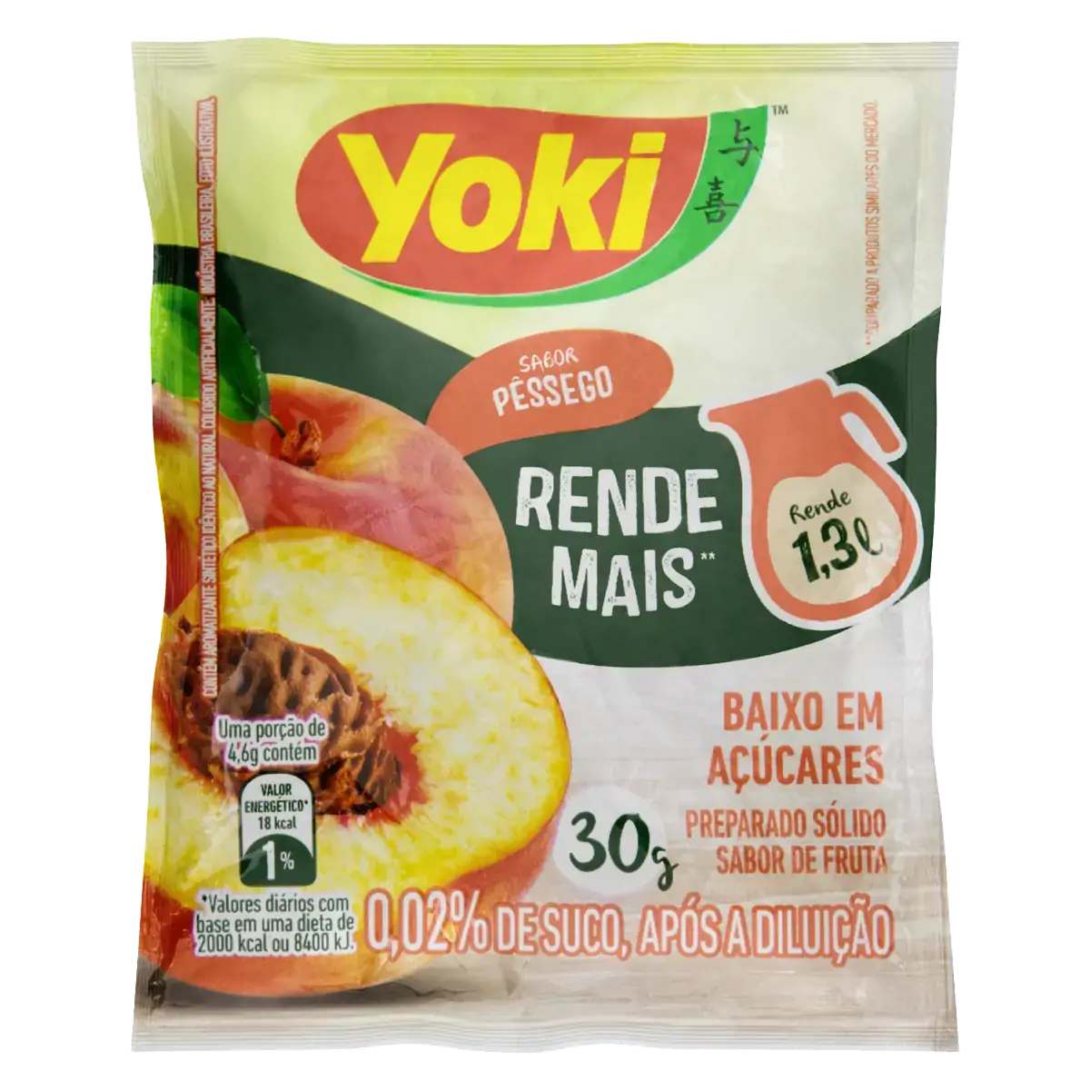 Refresco Em Pó Pêssego Yoki Pacote 30g