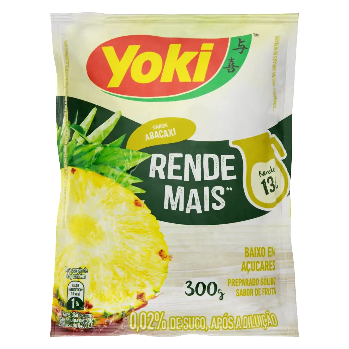 Refresco Em Pó Abacaxi Yoki Pacote 300g