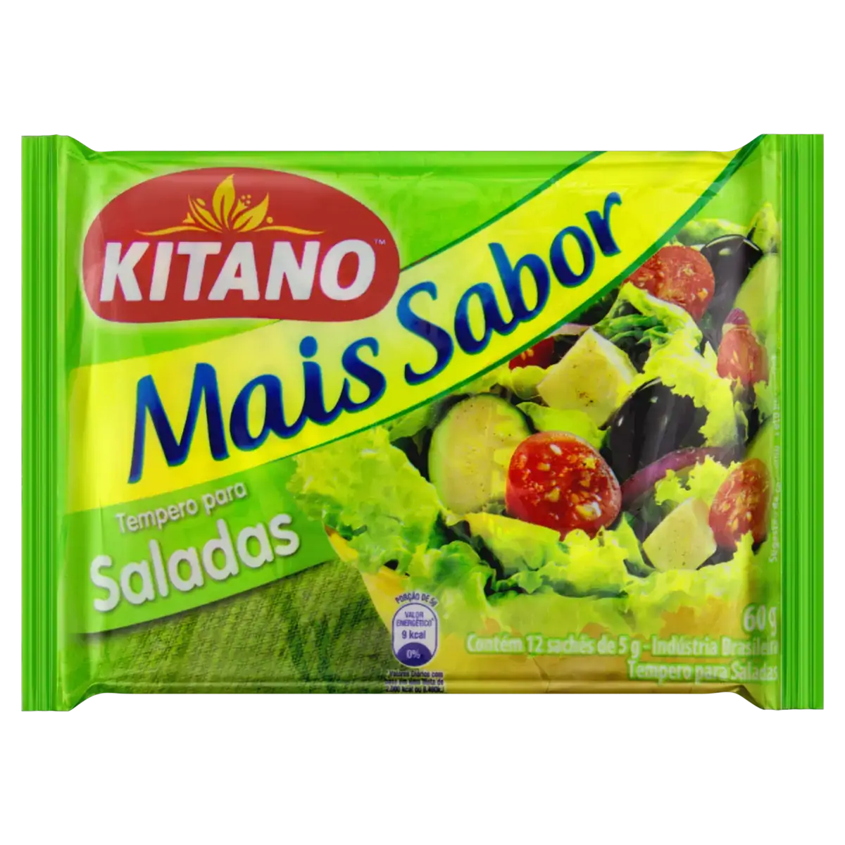 Tempero Pó Para Saladas Kitano Mais Sabor Pacote 60g 12 Unidades