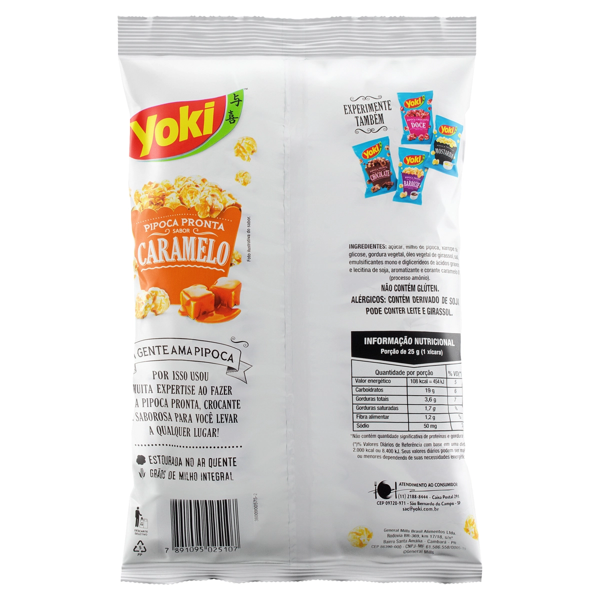 Pipoca Pronta Caramelo Yoki Pacote 100g