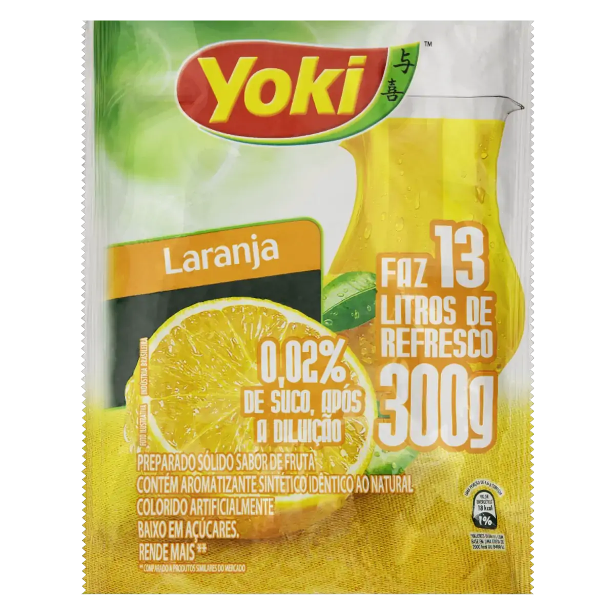 Refresco Em Pó Laranja Yoki Pacote 300g