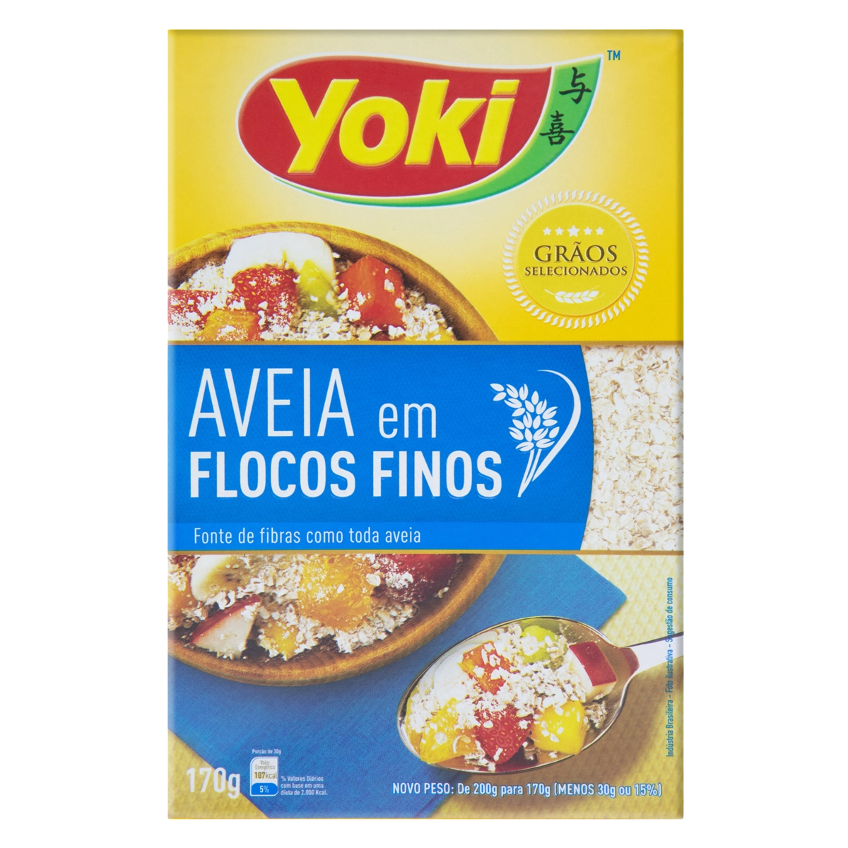 Aveia Yoki Flocos Finos 12x | Aveia Flocos Finos Yoki 250